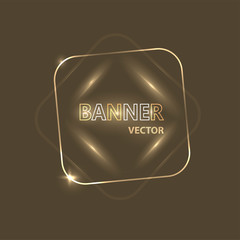 Glowing neon banner for design. Vector Background