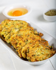 Traditional Turkish/Greek meal; Zucchini mucver 