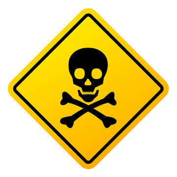 Abstract danger sign with skull illustration