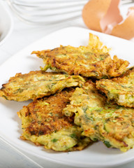 Traditional Turkish/Greek meal; Zucchini mucver 