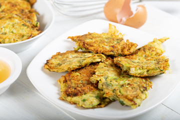 Traditional Turkish/Greek meal; Zucchini mucver 