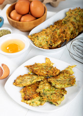 Traditional Turkish/Greek meal; Zucchini mucver 