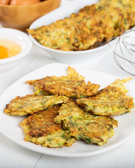 Traditional Turkish/Greek meal; Zucchini mucver 