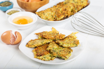 Traditional Turkish/Greek meal; Zucchini mucver 