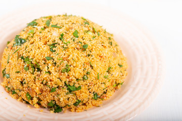 Traditional turkish food bulgur salad