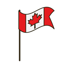 Fototapeta na wymiar Maple leaf flag and canada symbol design