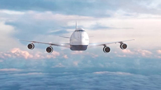 Boeing aircraft flying through the sky