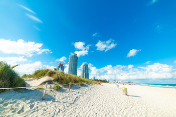 Clear sky over world famous South Beach