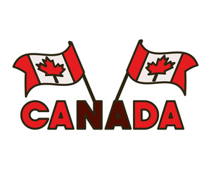 Maple leaf flag and canada symbol design