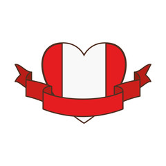 Heart flag and canada symbol design