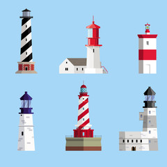 set of lighеhouses