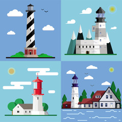 Illustration of lighеhouses