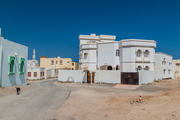Fototapeta na wymiar Houses in Ayjah village near Sur, Oman