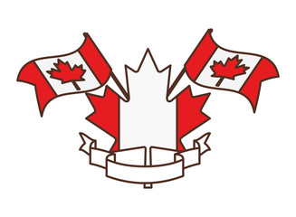 Maple leaf flag and canada symbol design