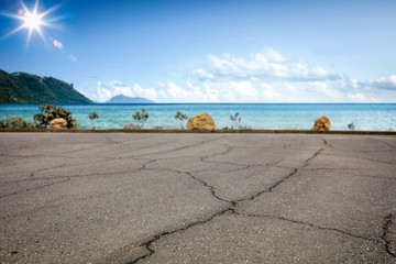 Summer road background of free space for your decoration and ocean landscape.  - Powered by Adobe