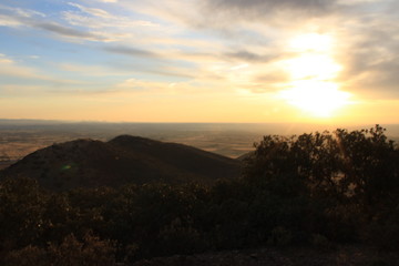 cloudy sunset in mountains