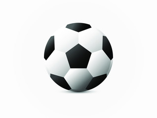 Realistic classic soccer football on white background. 