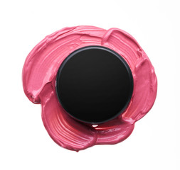 Gently pink strokes and texture of lip gloss