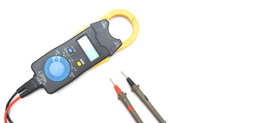 close-up multimeter isolated on white background