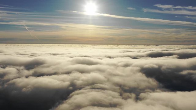 Aerial view of amazing clouds on the sky