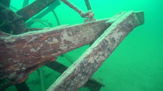The paddlewheel of the goldrush ship AJ Goddard