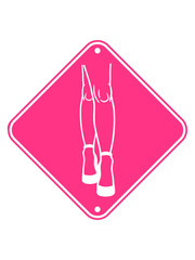 pinkes hinweis schild achtung 2 lange beine warnung vorsicht gehend frau weibliches bein fuß high heels sexy mädchen girl cool hübsch schön fetisch clipart comic cartoon lustig schuhe absätze