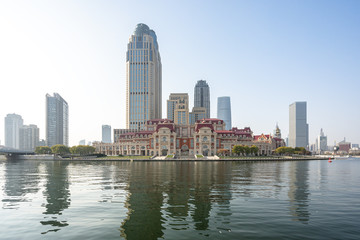 city skyline in tianjin china