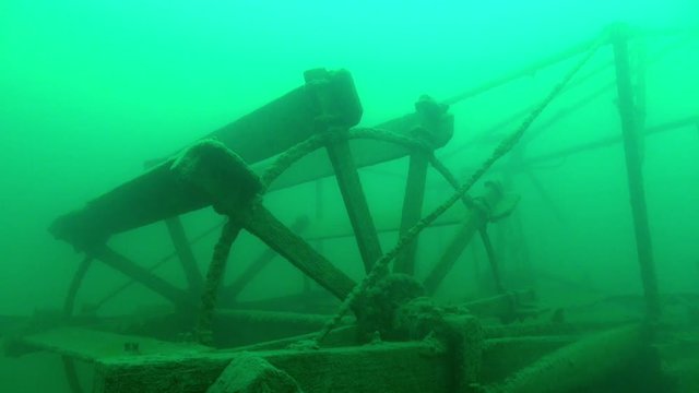 The paddlewheel of the goldrush ship AJ Goddard