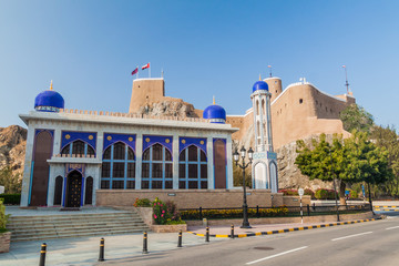 Al Khor mosque and Al Mirani Fort in Muscat, Oman