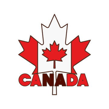 Maple leaf flag and canada symbol design