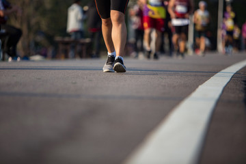 Fototapeta premium Group of people running race marathon