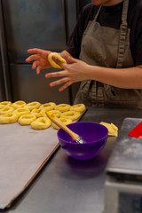 pastry making donuts by hand