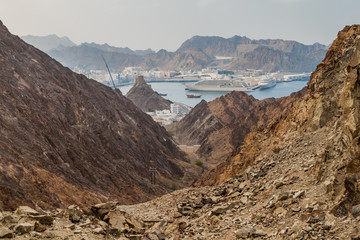 View of Muttrah port in Muscat, Oman