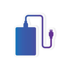 external hard drive icon- vector illustration