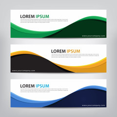 abstract wave banner template, vector illustration