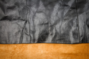 Genuine brown and black leather textures background