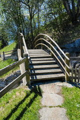 Holzbr&uuml;cke bei H&eacute;r&eacute;mence, Wallis, Schweiz