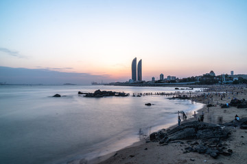 city skyline in xiamen china