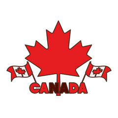 Maple leaf flag and canada symbol design