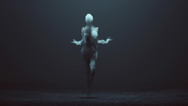 Sexy Smoke Spirit in a foggy void 3d Illustration 3d Rendering 3d animation