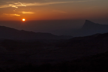 Sunset in Hajar Mountains, Oman