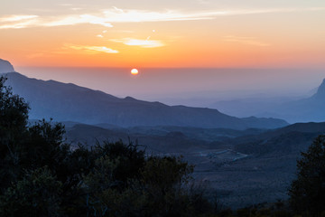 Sunset in Hajar Mountains, Oman