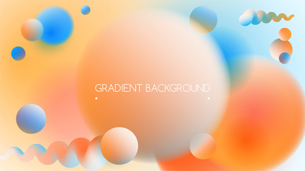 Trendy vibrant colors and gradient background