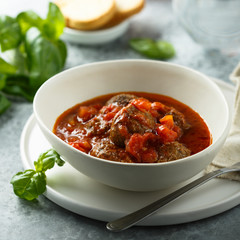Homemade meatballs with tomato sauce