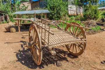 Wooden cart in a village in the area between Kalaw and Inle, Myanmar