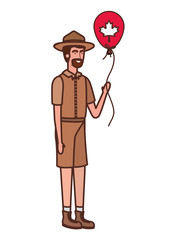 Forest ranger man cartoon design