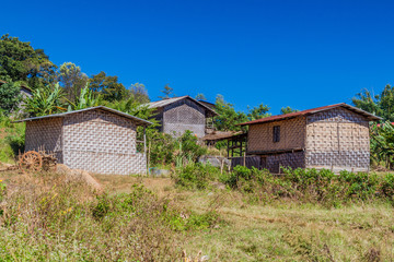 Fototapeta na wymiar Small village in the area between Kalaw and Inle, Myanmar