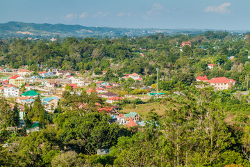 Obraz premium Aerial view of rural landscape near Pyin Oo Lwin, Myanmar