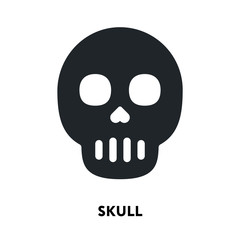 Skull Death Skeleton Dead Pirate. Vector Flat Line Icon Illustration.