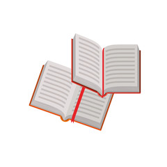 Isolated books and hand design